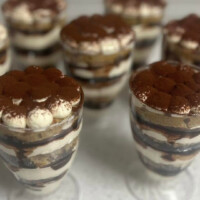 Fresh homemade tiramisu cups at Mia's Bakes & Cakes, Dodworth